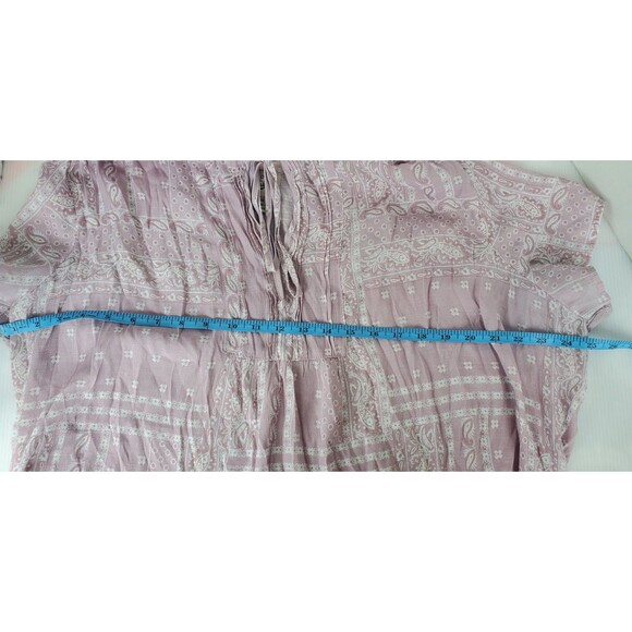 Como Vintage Top Womens 3X Purple Floral Boho Cottagecore Paisley Peasant Blouse - Picture 9 of 9